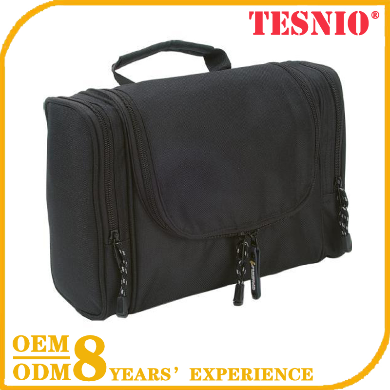 Black Tesnio Custom Cosmetic Bag Plain Canvas Cosmetic Bag tesnio, ZHC019